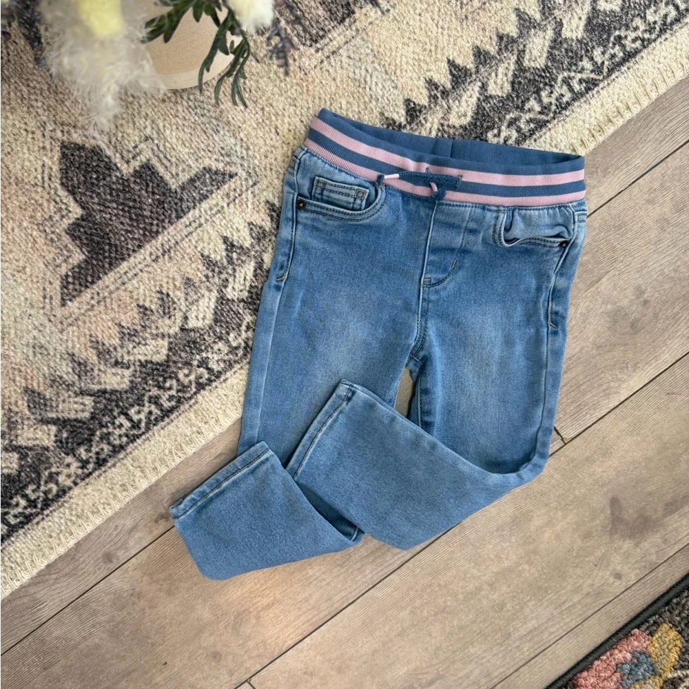 Y2K Cat & Jack Toddler Girl Light Blue Jeans with Pink Waistband